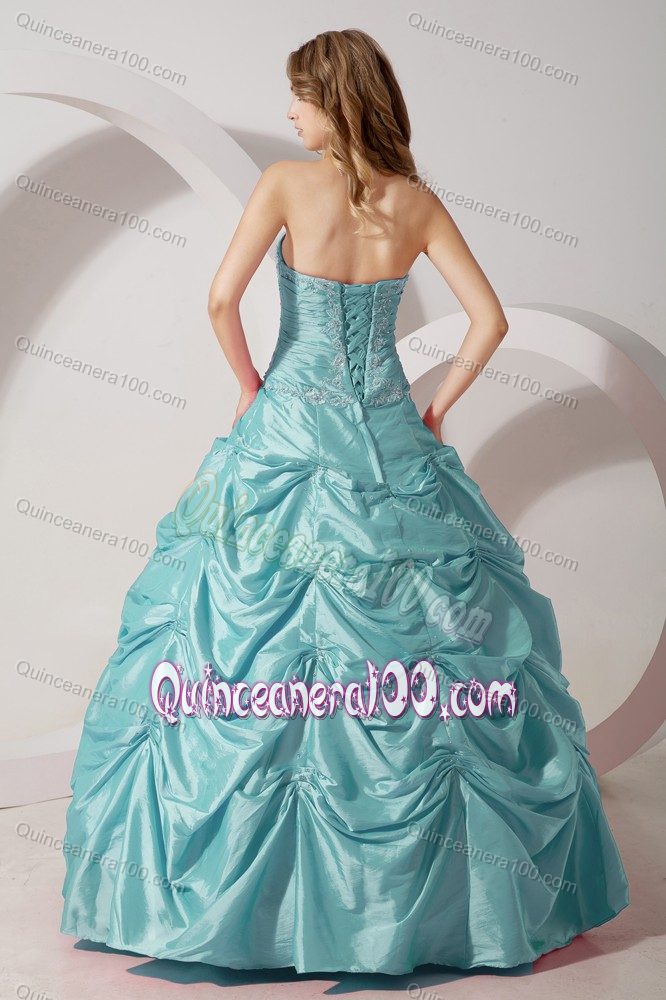 Custom Made Pick Ups Appliqued Baby Blue Sweet 15 Dresses