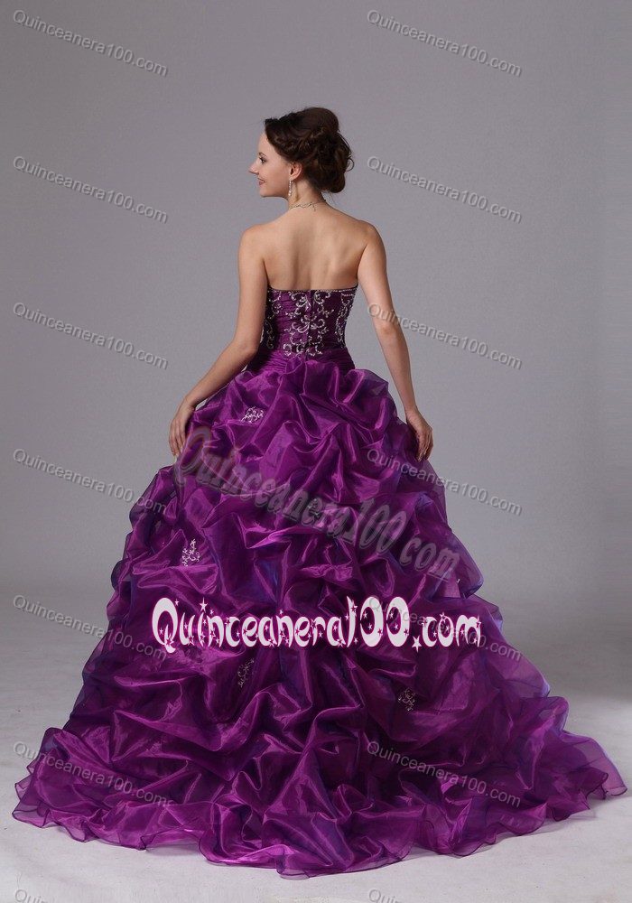 Elegant Sweetheart Pick-ups Quinceanera Dresses with Embroidery