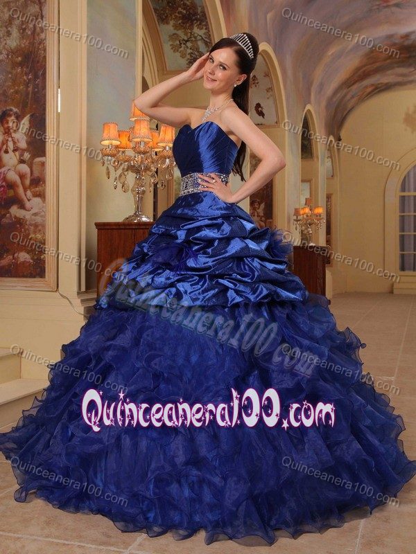 Wrapped Bodice 2013 Royal Blue Banded Waist Sweet 16 Gown