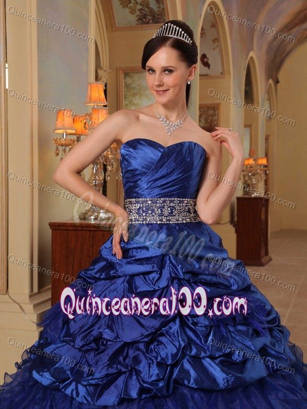 Wrapped Bodice 2013 Royal Blue Banded Waist Sweet 16 Gown