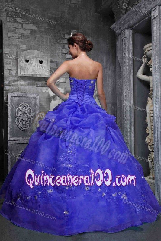 Simple Style Ball Gown Appliqued Blue Sweet 16 Dress Wholesale