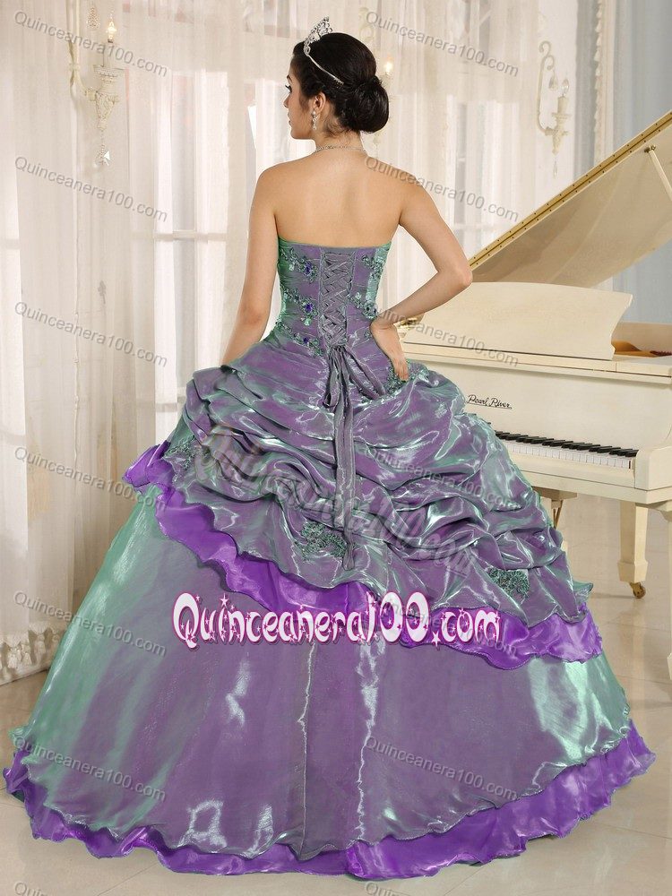 Impressive Multi-color Strapless Sweet Sixteen Dresses with Pick-ups