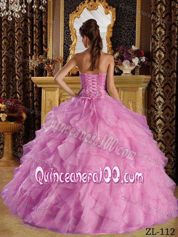 the Brand New Style Ball Gown Appliques Quince Dress with Ruffles
