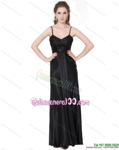 2015 New Style Spaghetti Straps Ruching Dama Dress in Black