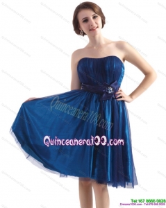 2015 New Style Sweetheart Mini Length Dama Dress with Belt and Beading
