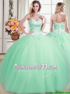 New Arrivals Big Puffy Beaded Bodice Quinceanera Dress in Apple Green