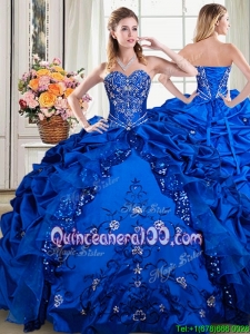Most Popular Beaded Embroideried Bubble Quinceanera Dress in Taffeta and Sequins