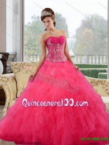 2015 Gorgeous Ball Gown Sweet 15 Dresses with Ruffles and Appliques