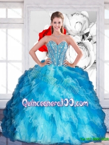 2015 Pretty Sweetheart Multi Color Quinceanera Dresses with Beading and Ruffled Layers