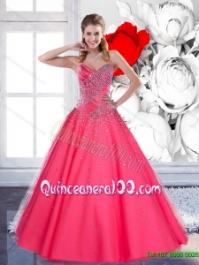 2015 Pretty Sweetheart Quinceanera Dresses with Beading
