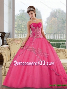Pretty Sweetheart Floor Length 2015 Quinceanera Gown with Appliques
