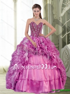 2015 Exquisite Sweetheart Beading and Ruffles 16 Birthaday Party Dresses