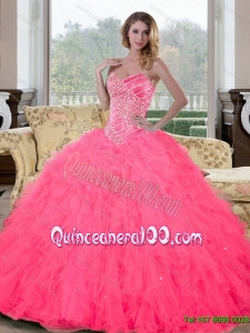 Inexpensive Sweetheart Beading and Ruffles 16 Birthaday Party Dresses for 2015