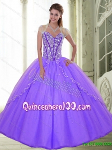 The Brand New Style Sweetheart 2015 Lavender 16 Birthaday Party Dresses with Beading