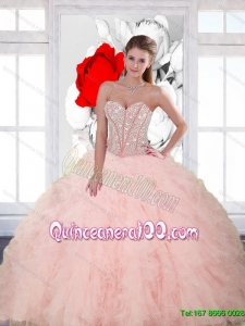 Luxurious Beading and Ruffles Sweetheart Quinceanera Dresses for 2015 Spring