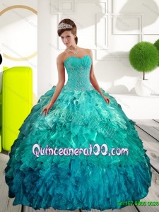 Unique Sweetheart Multi Color Quinceanera Dresses with Appliques and Ruffles