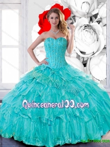 Luxurious Sweetheart 2015 Quinceanera Dresses with Beading and Ruffled Layers