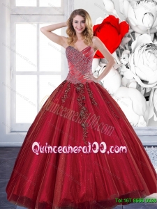 New Style 2015 Sweetheart Quinceanera Dresses with Appliques