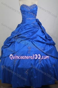 Blue Gorgeous Ball Gown Sweetheart Glamorous Quinceanera Dress With Pick-ups And Beading