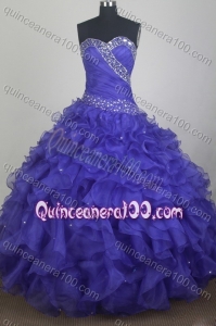 Gorgeous Blue Ball Gown Beading Sweetheart Neck Quinceanera Dresses