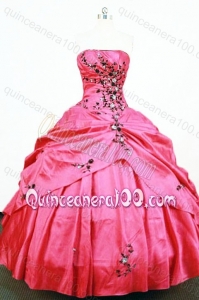 Pretty Strapless Ball Gown Appliques And Pick-ups Quinceanera Dresses