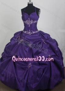 Sweetheart Appliques and Pick-ups Quinceanera Dress in Purple