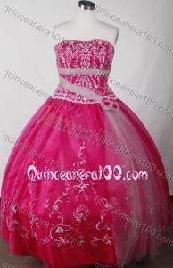 Cute Ball Gown Strapless Beaded Decorate Quinceanera Dress in Fuchsia