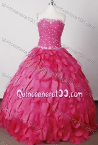 Perfect Ball Gown Strapless Beading And Ruffles Quinceanera Dress