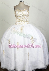 Sweetheart Beading Ball Gown White Popular Quinceanera Dresses