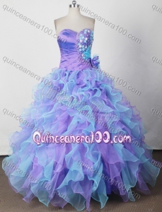 Amazing Colorful Ball Gown Sweetheart Beading And Appliques Quinceanera Dress