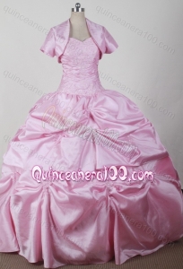2014 Discount Baby Pink Ball Gown Appliques Sweetheart Quinceanera Dresses