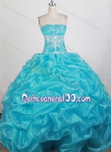 Sweetheart Ball Gown Ruching and Sequins Quinceanera Dresses in Aqua Blue