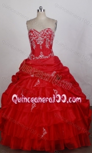 Beautiful Appliques and Beading Sweetheart Court Train Quinceanera Dresses