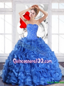 2015 New Arrival Ball Gown Quinceanera Dresses with Beading and Ruffles