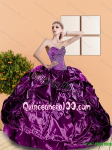 2015 New Arrival Beading and Pick Ups Sweetheart Quinceanera Dresses in Purple
