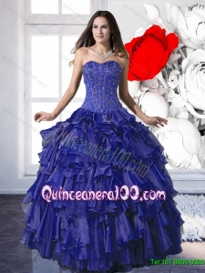 New Arrival Beading and Ruffles Ball Gown Quinceanera Dresses for 2015
