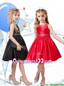 New Style Beaded Scoop Little Girl Pageant Dress in Knee Length