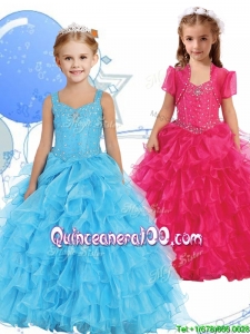 Romantic Straps Mini Quinceanera Dress with Beading and Ruffled Layers