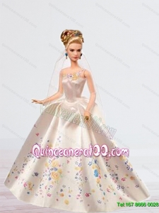2015 Beautiful Taffeta Cinderella Quinceanera Doll in Ivory