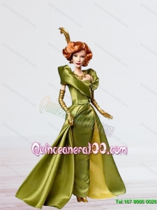 2015 Delicate Taffeta Cinderella Quinceanera Doll in Olive
