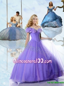 Popular Off the Shoulder Cinderella Quinceanera Dresses in Purple
