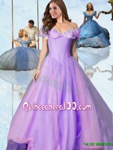 Princess Off the Shoulder Hand Made Flowers Cinderella Quinceanera Dresses