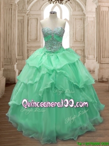 Gorgeous Big Puffy Sweet 16 Dress with Beading and Ruffled Layers