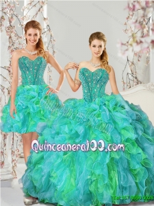 2015 Summer Beautiful Sweet 16 Dresses with Beading and Ruffles