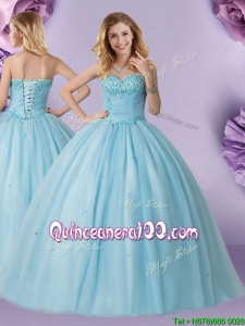Best Really Puffy Quinceanera Dress with Beaded Decorated Bust and Waist
