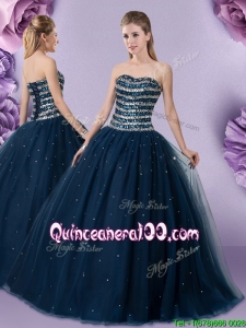 Fashionable Ball Gown Sweetheart Tulle Sweet 16 Dress with Beading