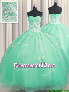 Hot Sale Zipper Up Turquoise Quinceanera Dress with Appliques and Beading