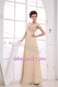 Remarkable V-neck Ruching Champagne Mother of the Dresses For 2014