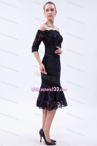 The Most Popular Off the Shoulder Beading Black Mother of the Dresses For 2014