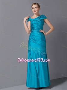 The Super Hot Asymmetrical Ruch Teal Mother Of The Dress For 2014